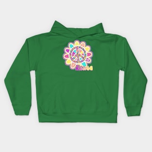 Peace Sign Flower Power Kids Hoodie